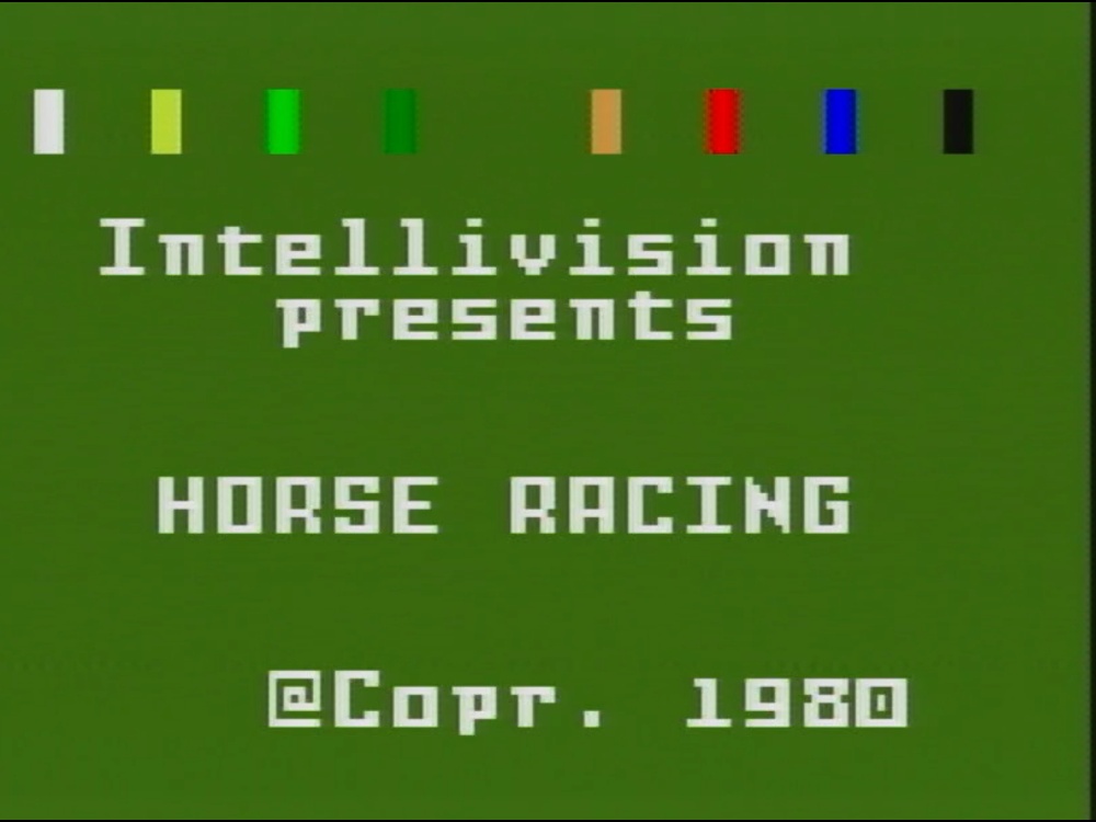 Title Screen of Horse Racing for Intellivision